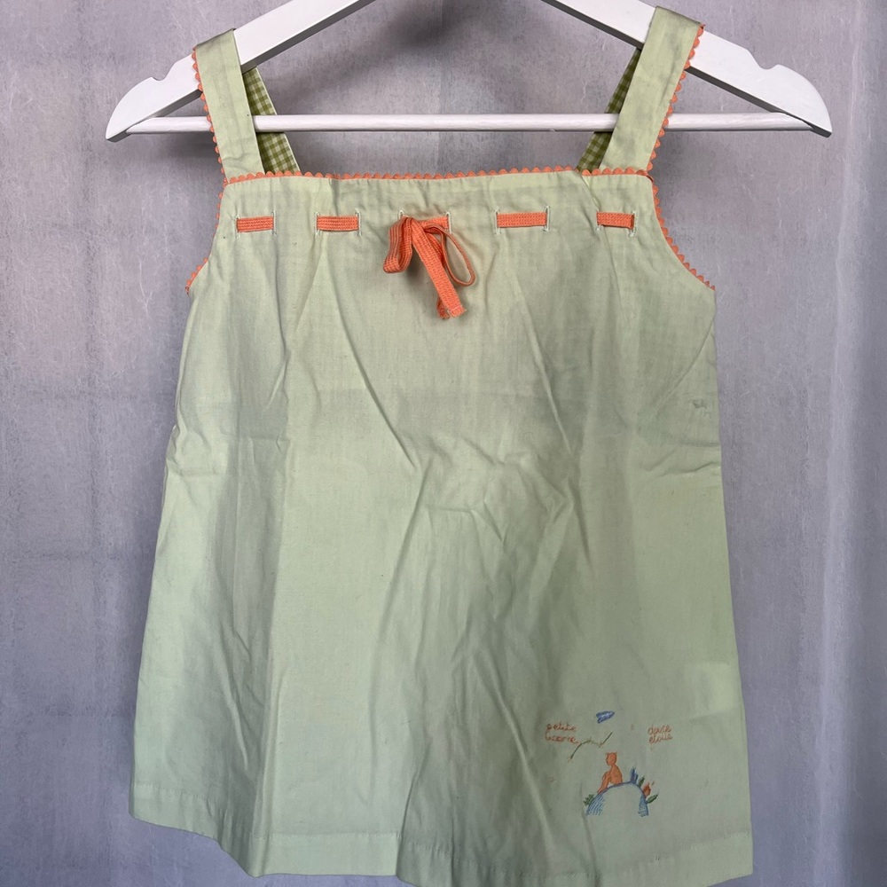 JACADI girls blouse with straps. 8 years.